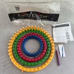 Knifty Knitter Round Loom Set 4 Sizes Provo Craft Knitting Looms New Open Bag